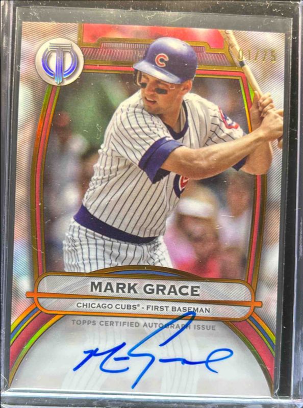 Mark Grace 2025 Topps Tribute #TA-MG Tribute Autograph - Gold /75 RAW