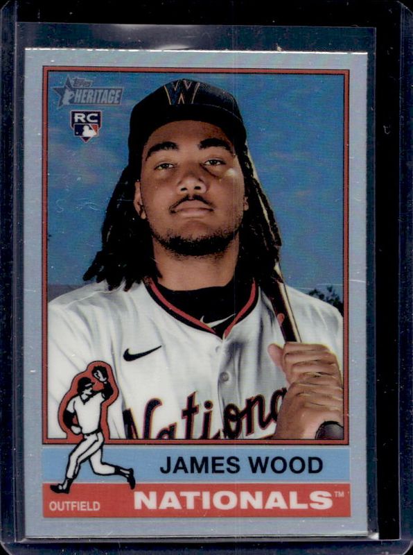 James Wood 2025 Topps Heritage #231 Chrome - Red Refractor Rookie RAW
