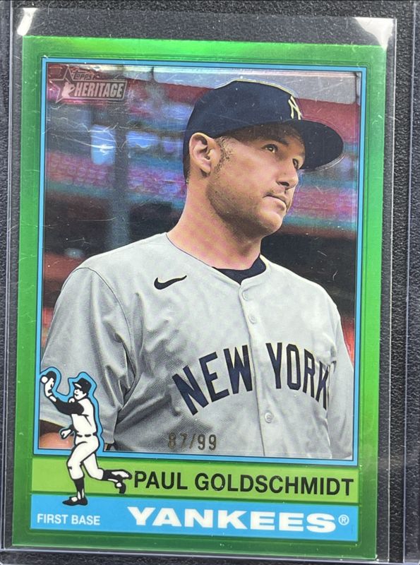 Paul Goldschmidt 2025 Topps Heritage #382 Chrome - Green Refractor /99 RAW
