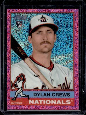 2025 Topps Heritage #247 Chrome - Pink Sparkle Refractor
