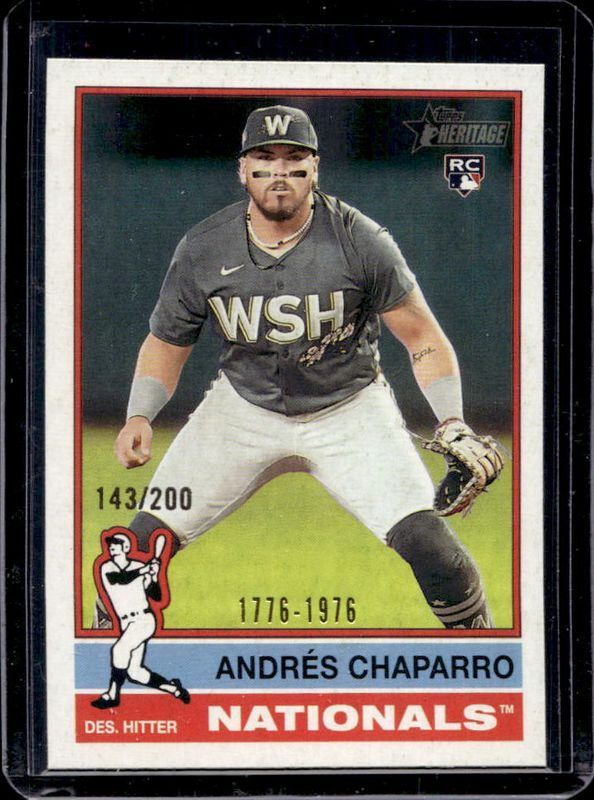 Andres Chaparro 2025 Topps Heritage #418 Bicentennial /200 Rookie RAW