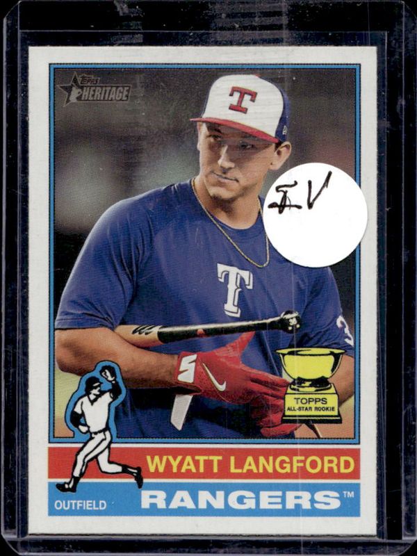 Wyatt Langford 2025 Topps Heritage #29 Image Variation RAW
