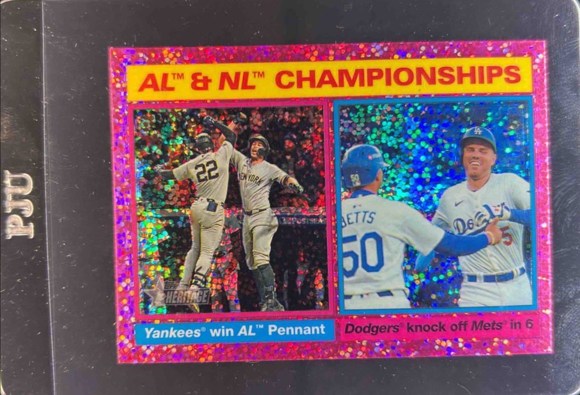 2025 Topps Heritage #461 Chrome - Pink Sparkle Refractor