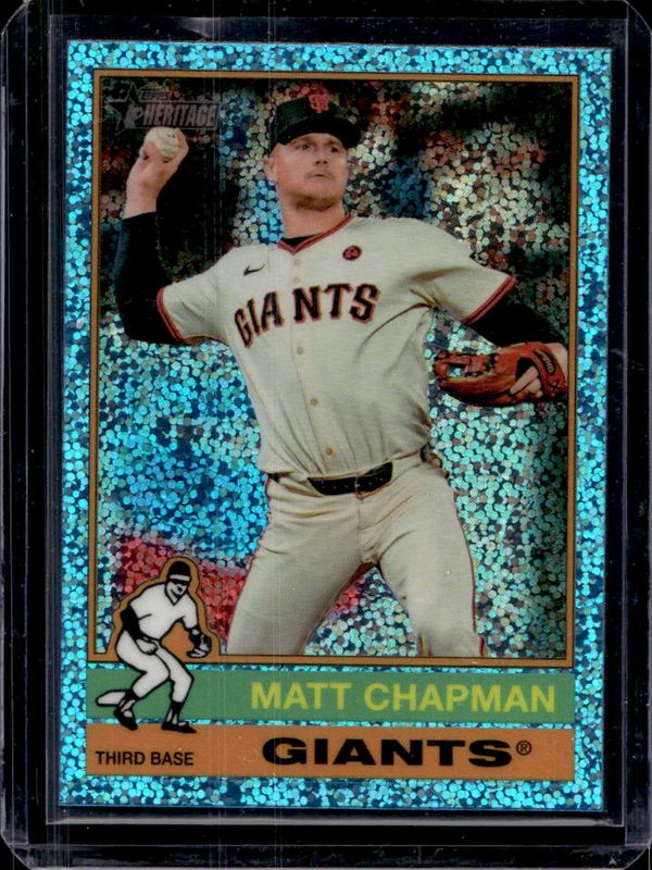 2025 Topps Heritage #214 Chrome - Light Blue Sparkle Refractor
