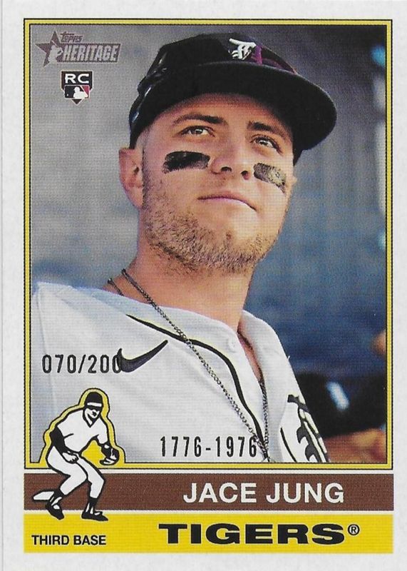 Jace Jung 2025 Topps Heritage #71 Bicentennial /200 Rookie RAW
