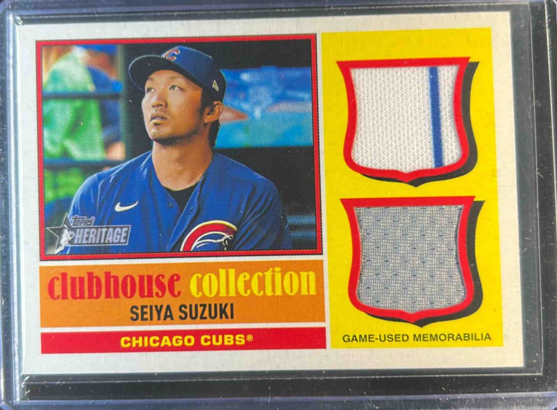 Seiya Suzuki 2025 Topps Heritage #CCSDR-SS Clubhouse Collection Single-Player Dual Relics RAW