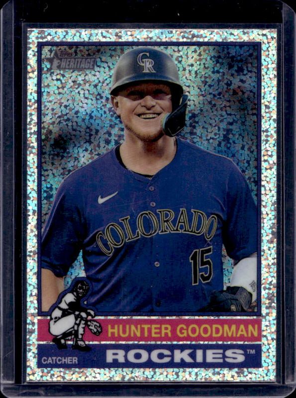 Hunter Goodman 2025 Topps Heritage #217 Chrome - Silver Sparkle Refractor RAW