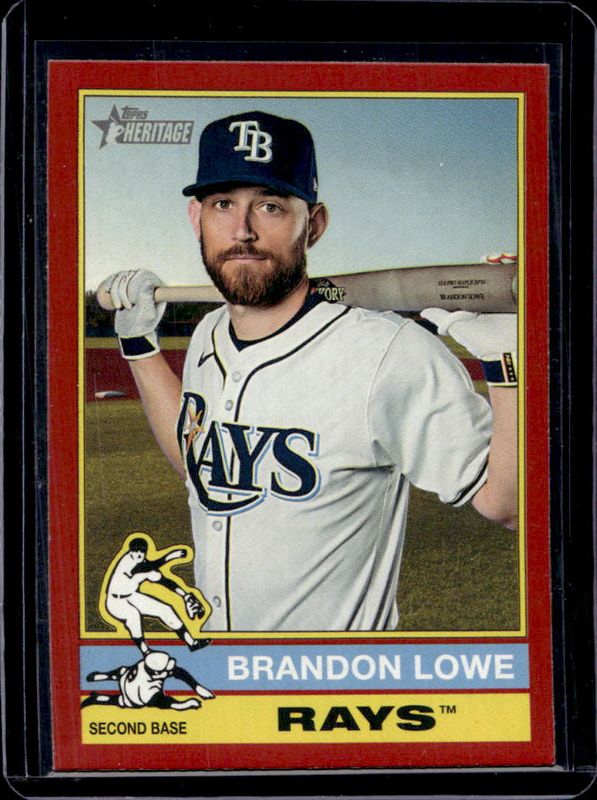 Brandon Lowe 2025 Topps Heritage #488 Red Border RAW