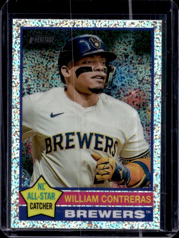 William Contreras 2025 Topps Heritage #300 Chrome - Silver Sparkle Refractor RAW