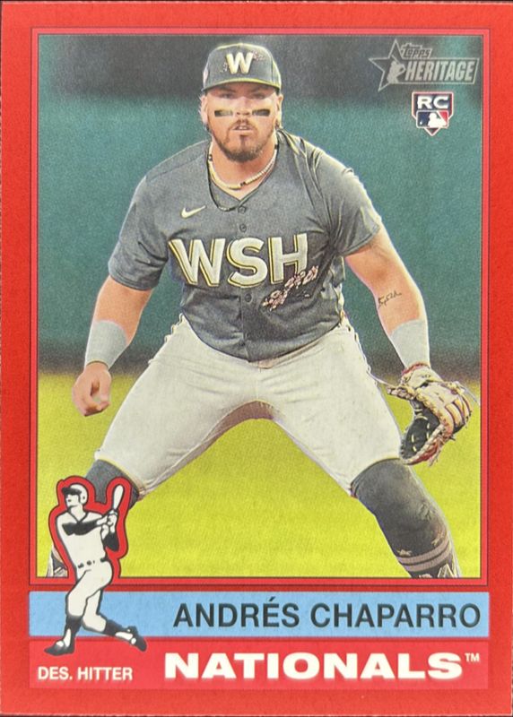 Andres Chaparro 2025 Topps Heritage #418 Red Border Rookie RAW