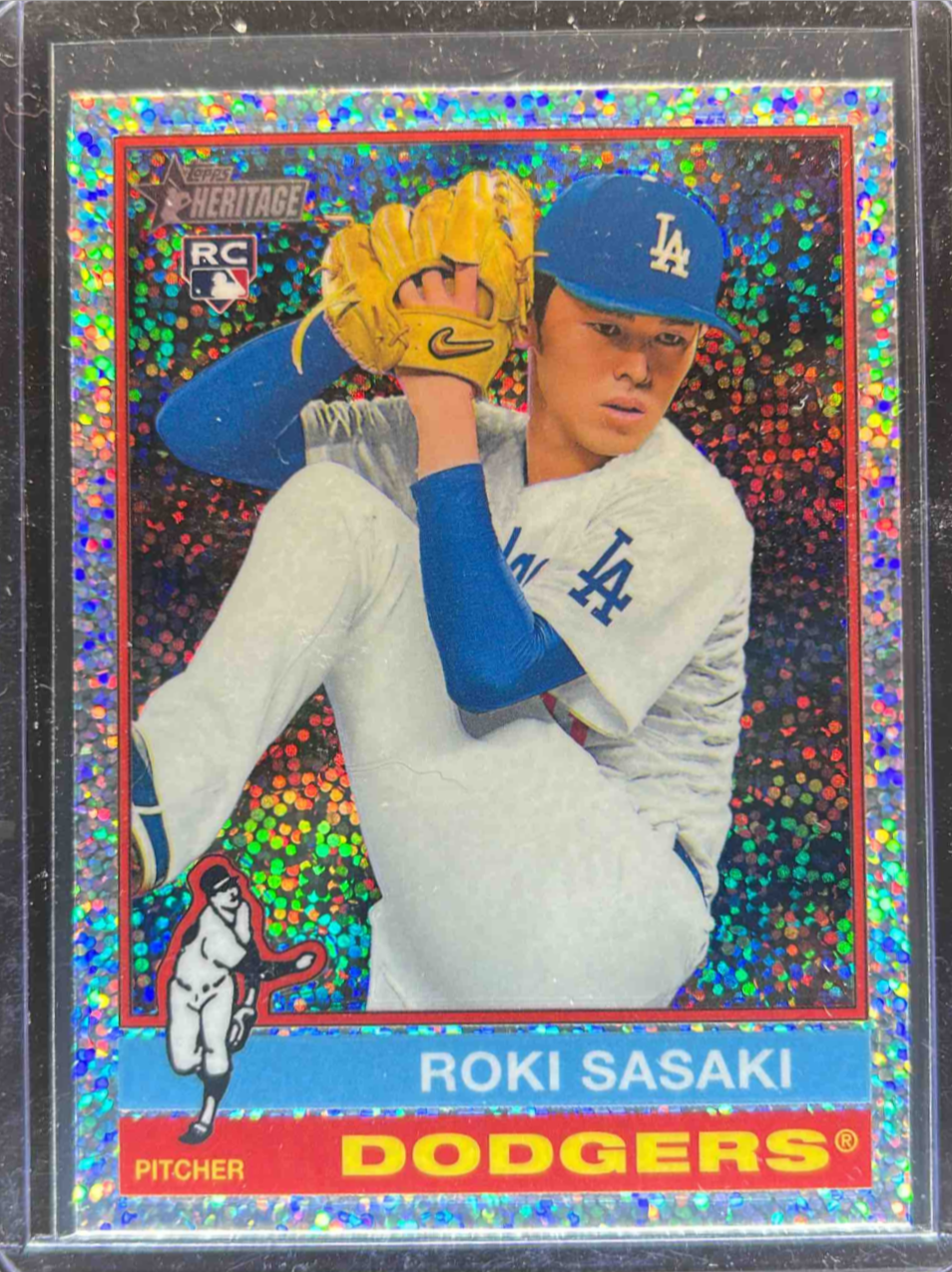 Roki Sasaki 2025 Topps Heritage #224 Chrome - Silver Sparkle Refractor ...