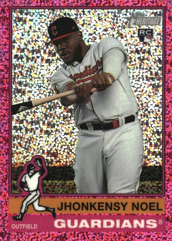 Jhonkensy Noel 2025 Topps Heritage #79 Chrome - Pink Sparkle Refractor Rookie RAW