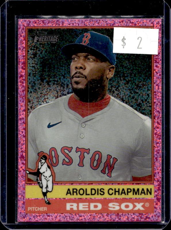 2025 Topps Heritage #24 Chrome - Pink Sparkle Refractor