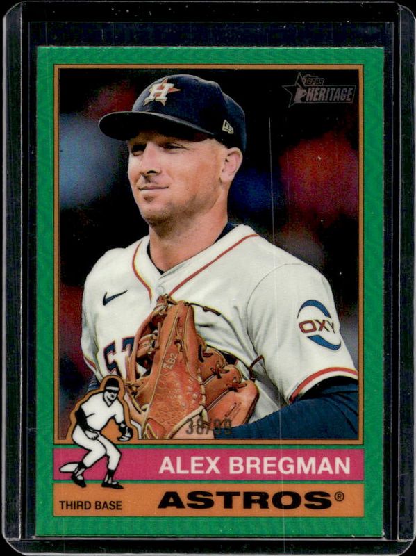 Alex Bregman 2025 Topps Heritage #391 Chrome - Green Refractor /99 RAW