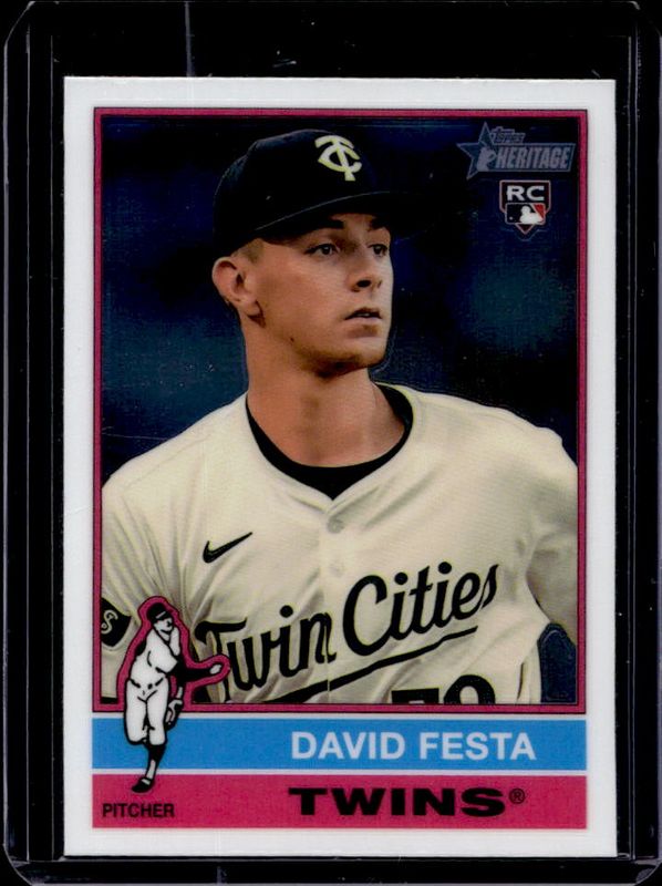David Festa 2025 Topps Heritage #249 Chrome Rookie RAW