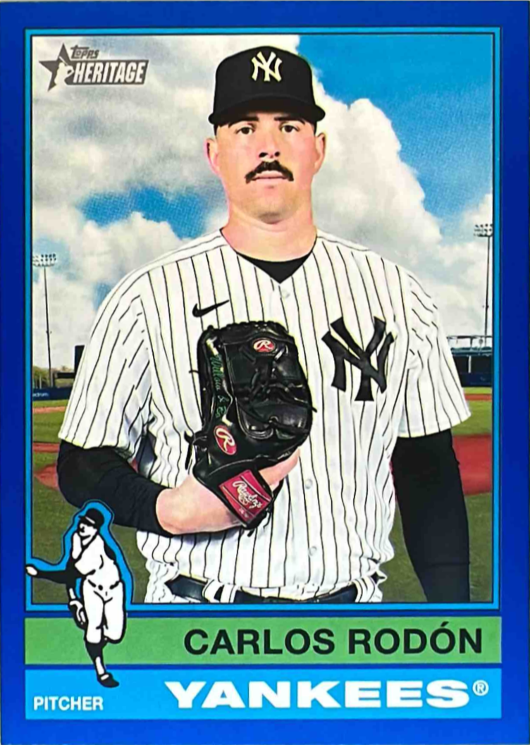 Carlos Rodon 2025 Topps Heritage #481 Dark Blue Border Price Guide ...