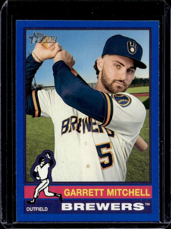 Garrett Mitchell 2025 Topps Heritage #479 Dark Blue Border RAW