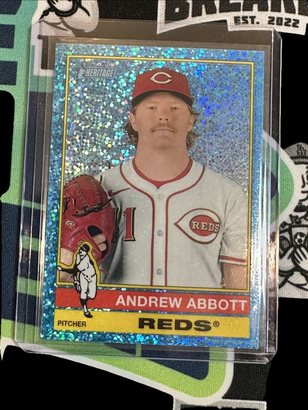 Andrew Abbott 2025 Topps Heritage #469 Chrome - Light Blue Sparkle Refractor RAW