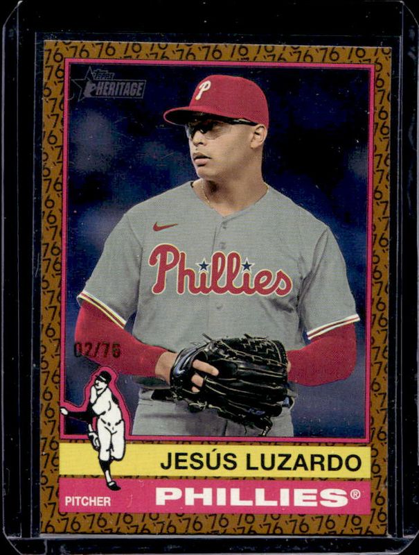 Jesus Luzardo 2025 Topps Heritage #478 Color of the Year /76 RAW