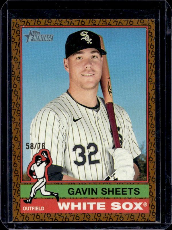 Gavin Sheets 2025 Topps Heritage #464 Color of the Year /76 RAW