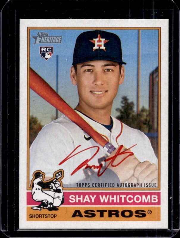 Shay Whitcomb 2025 Topps Heritage #ROA-SW Real One Autographs - Red Ink /76 Rookie RAW
