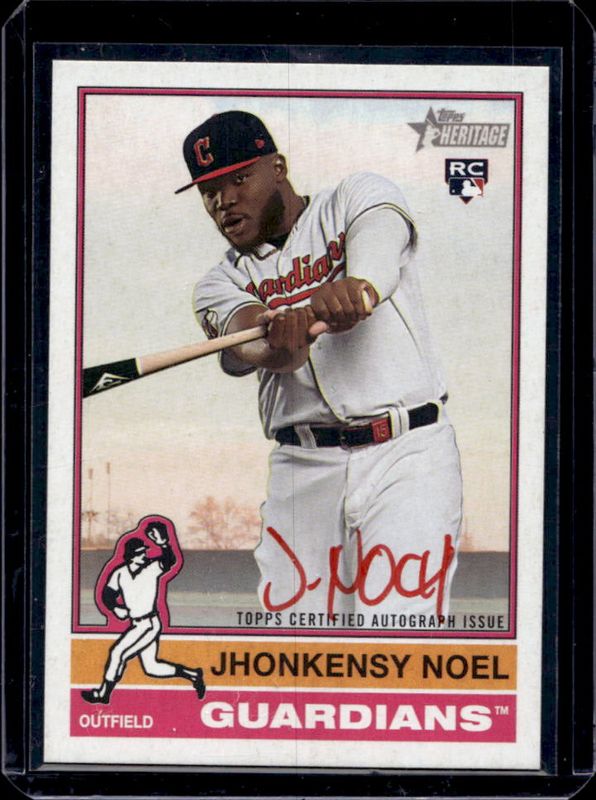 Jhonkensy Noel 2025 Topps Heritage #ROA-JN Real One Autographs - Red Ink /76 Rookie RAW