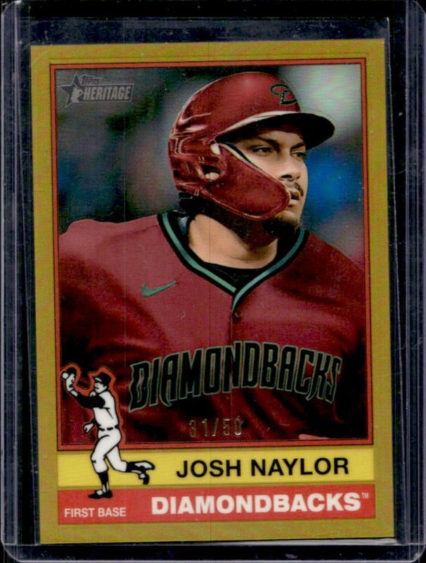 Josh Naylor 2025 Topps Heritage #49 Chrome - Gold Refractor /50 RAW