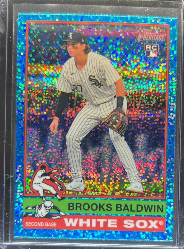 Brooks Baldwin 2025 Topps Heritage #234 Chrome - Light Blue Sparkle Refractor Rookie RAW