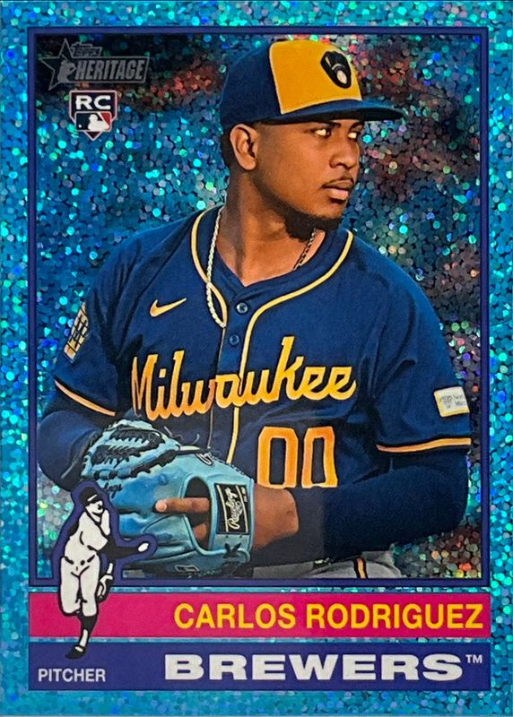 Carlos Rodriguez 2025 Topps Heritage #452 Chrome - Light Blue Sparkle Refractor Rookie RAW
