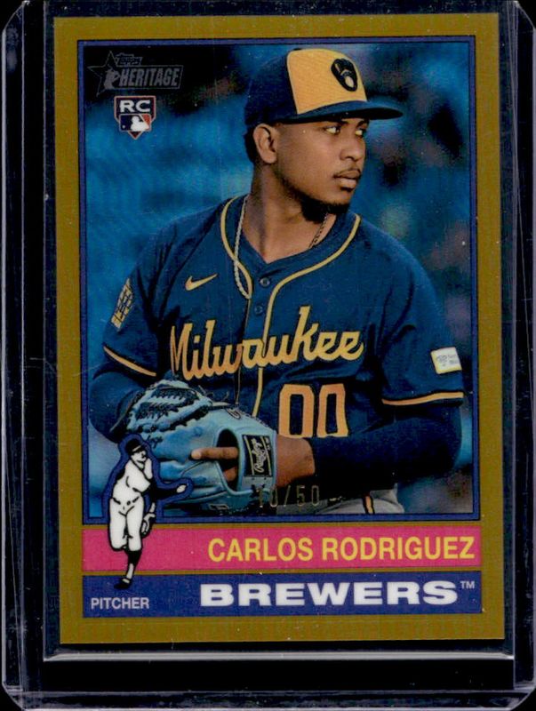 Carlos Rodriguez 2025 Topps Heritage #452 Chrome - Gold Refractor /50 Rookie RAW