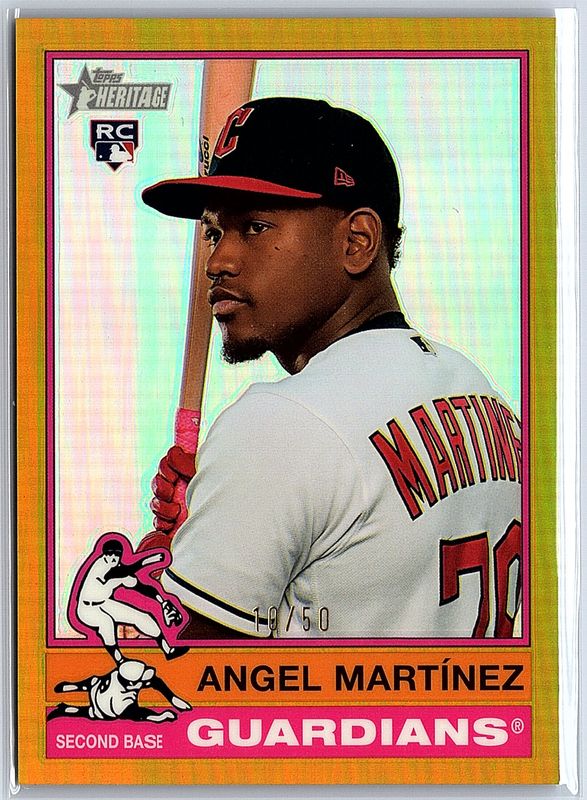 Angel Martinez 2025 Topps Heritage #338 Chrome - Gold Refractor /50 Rookie RAW
