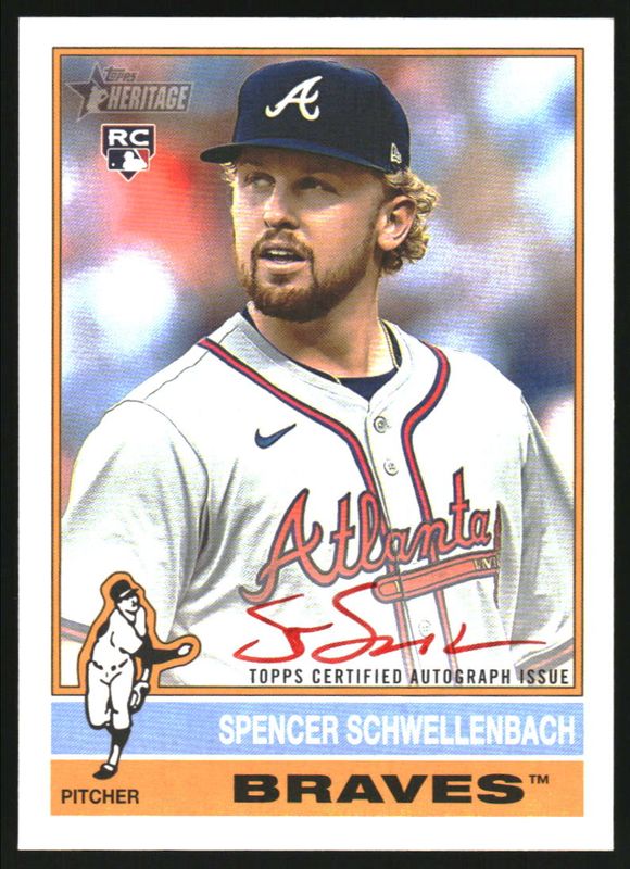 Spencer Schwellenbach 2025 Topps Heritage #ROA-SS Real One Autographs - Red Ink /76 Rookie RAW