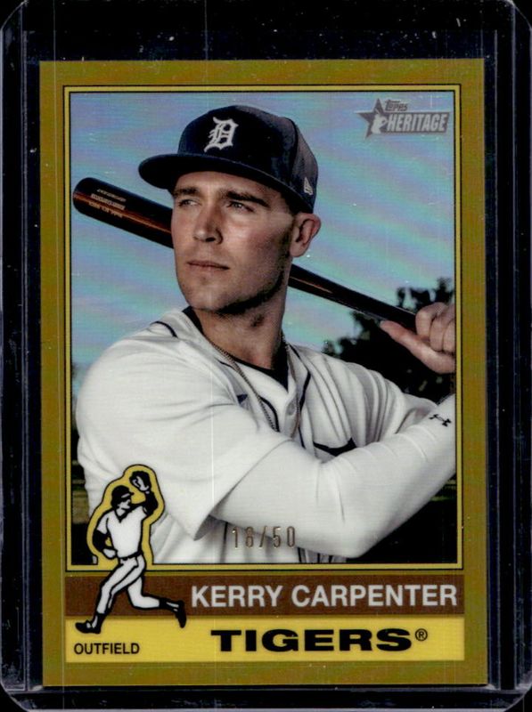 Kerry Carpenter 2025 Topps Heritage #226 Chrome - Gold Refractor /50 RAW