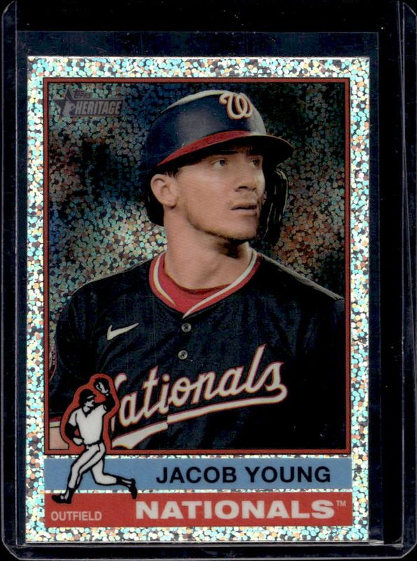 Jacob Young 2025 Topps Heritage #127 Chrome - Silver Sparkle Refractor RAW