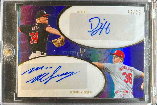 2025 Topps Dynamic Duals #28D Dual Autographs - Blue /25