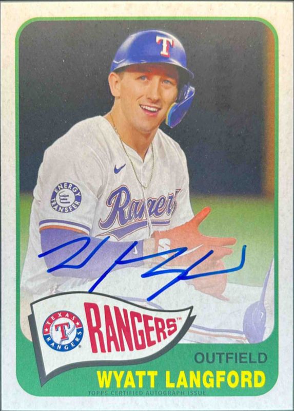 Wyatt Langford 2025 Topps Heritage #H25A-WL 25th Anniversary Autographs /200 RAW