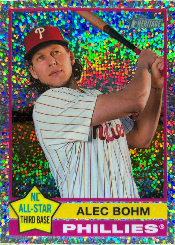 Alec Bohm 2025 Topps Heritage #240 Chrome - Silver Sparkle Refractor RAW