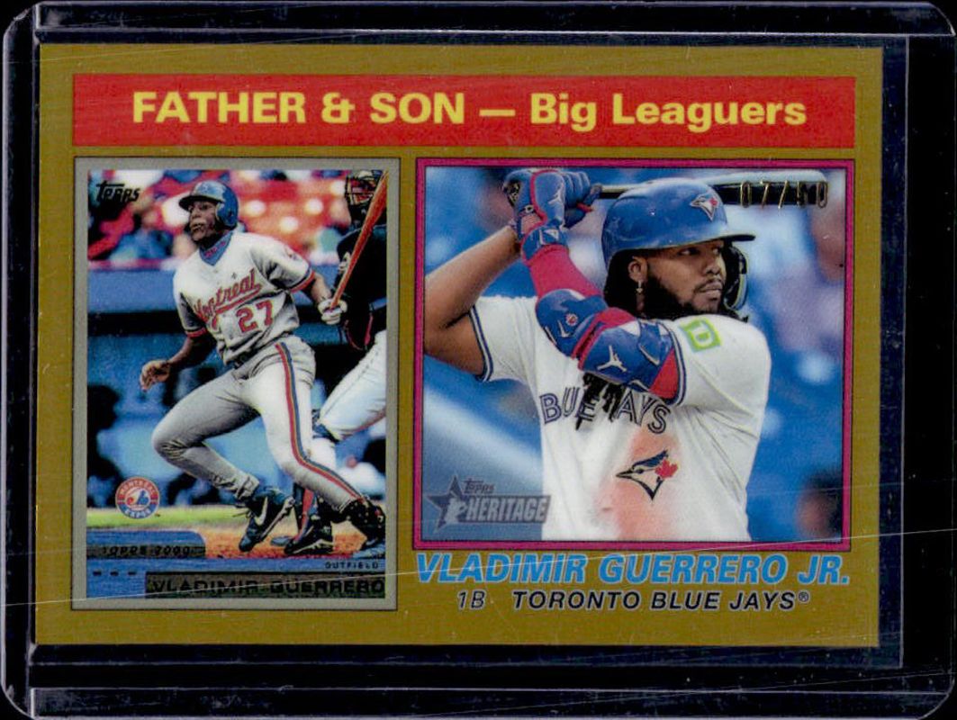 Cecil Fielder / Jackson Holliday / Matt Holliday / Prince Fielder / Vladimir Guerrero / Vladimir Guerrero Jr. 2025 Topps Heritage #69 Chrome - Gold Refractor /50 RAW