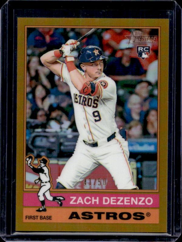 Zach Dezenzo 2025 Topps Heritage #404 Chrome - Gold Refractor /50 Rookie RAW