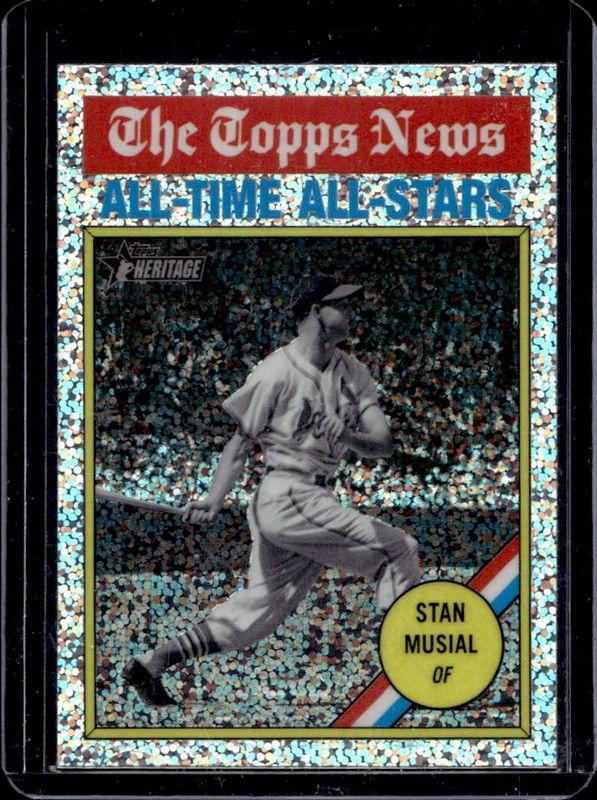 Stan Musial 2025 Topps Heritage #350 Chrome - Silver Sparkle Refractor RAW
