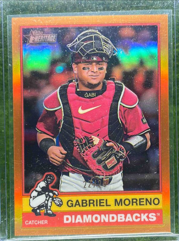 Gabriel Moreno 2025 Topps Heritage #498 Chrome - Orange Refractor /25 RAW