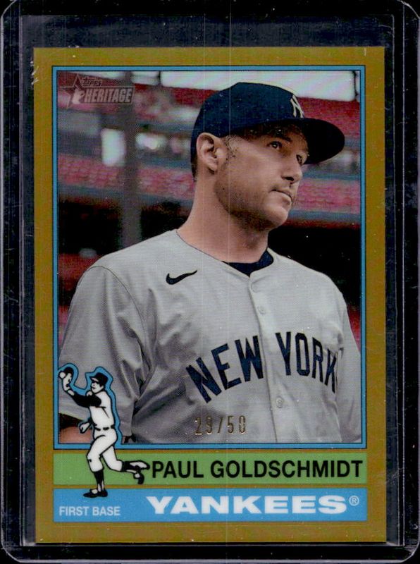 Paul Goldschmidt 2025 Topps Heritage #382 Chrome - Gold Refractor /50 RAW