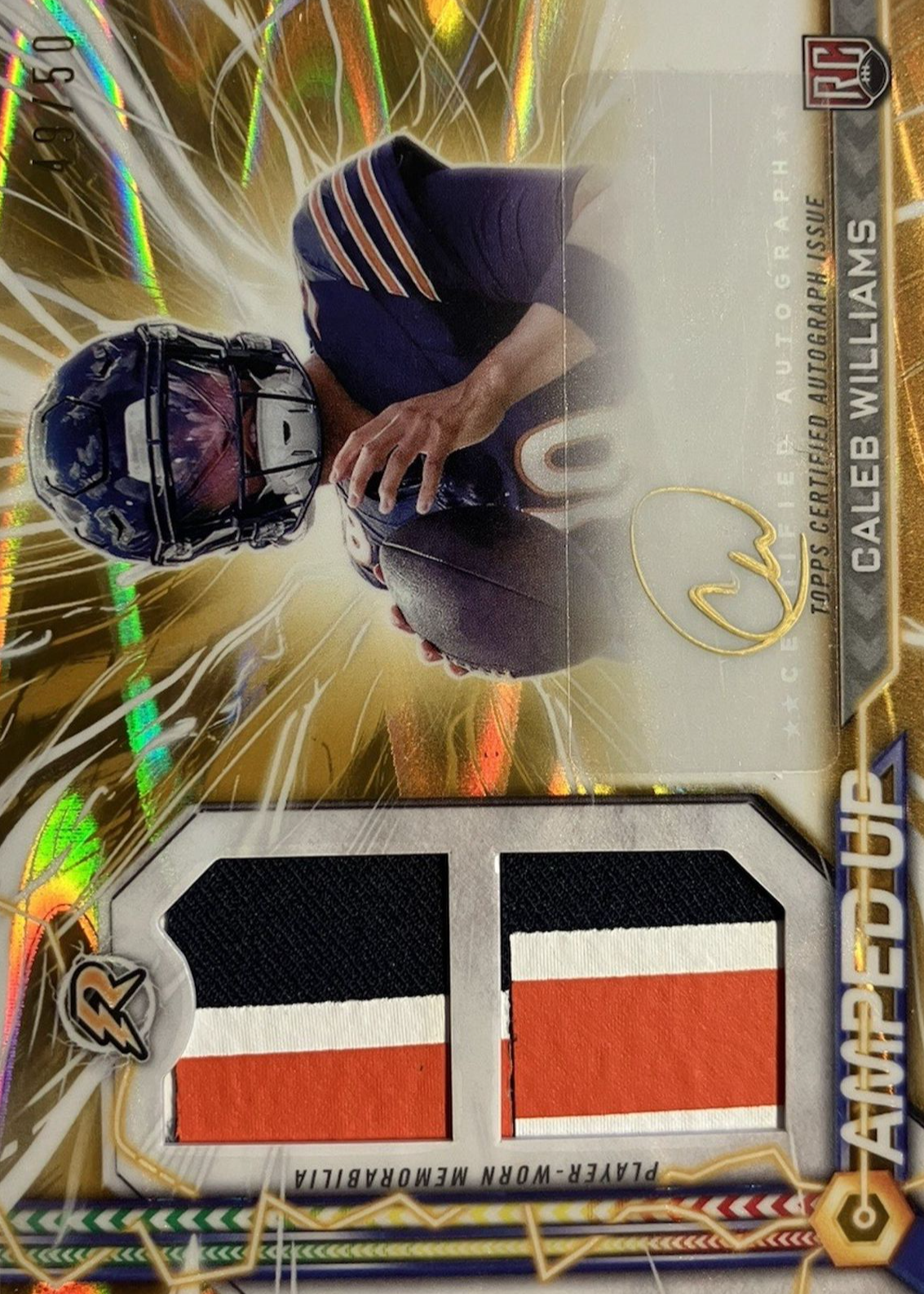 Caleb Williams 2024 Topps Resurgence #AU-CW Amped Up Rookie Patch ...