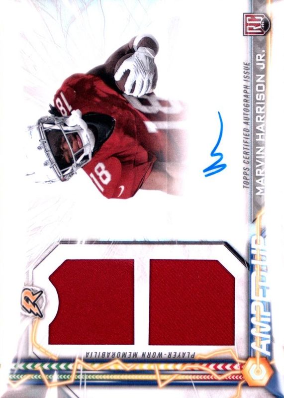 Marvin Harrison Jr. 2024 Topps Resurgence #AU-MH Amped Up Rookie Patch Autographs RAW