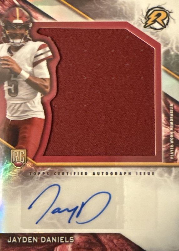 Jayden Daniels 2024 Topps Resurgence #RPA-JD Resurgence Rookie Patch Autographs RAW