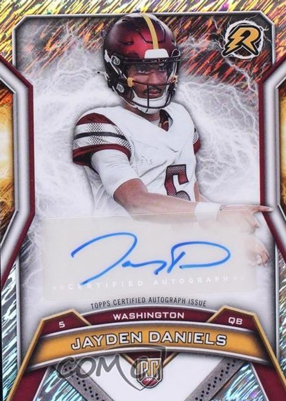 Jayden Daniels 2024 Topps Resurgence #RRS-JD Resurgence Rookie Signatures - Silver Static Refractor RAW