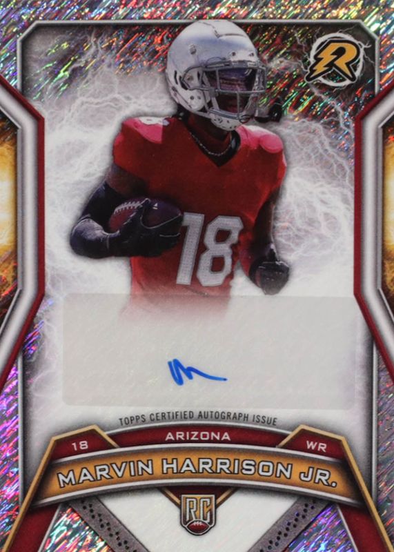Marvin Harrison Jr. 2024 Topps Resurgence #RRS-MHJ Resurgence Rookie Signatures - Silver Static Refractor RAW