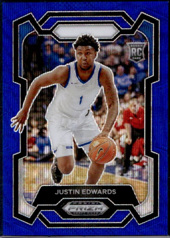 Justin Edwards 2024 Prizm Draft Picks #25 Blue Wave /249 RAW
