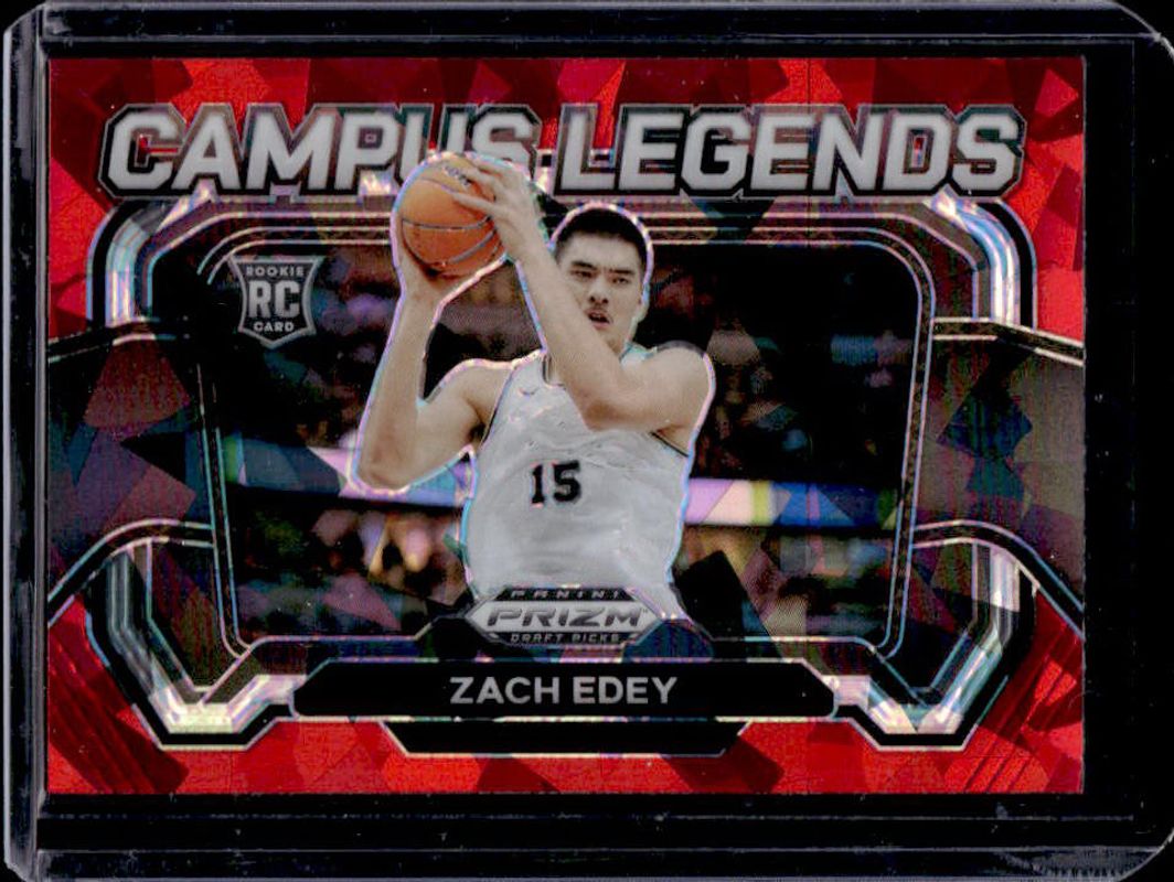 Zach Edey 2024 Prizm Draft Picks #8 Campus Legends - Red Ice Rookie RAW