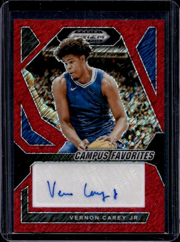 2024 Prizm Draft Picks #CFS-VCJ Campus Favorites Signatures - Red Shimmer /11